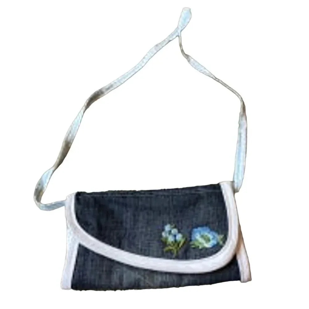 Hand Sewing Crossbody Denim Wallet